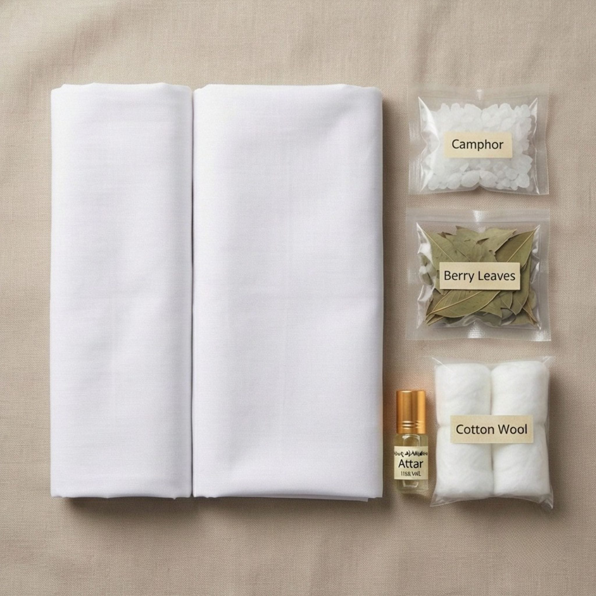 Complete Men's Kafan Kit (Sunnah Burial Shroud) مردانہ کفن کا مکمل مجموعہ (مسنون کفن)